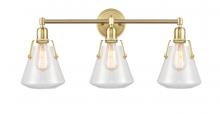 Innovations Lighting 422-3W-SB-7Cl-LED - Luna - 3 Light - 29 inch - Satin Brass - Bath Vanity Light