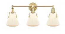 Innovations Lighting 422-3W-SB-G4221-7-LED - Luna - 3 Light - 29 inch - Satin Brass - Bath Vanity Light