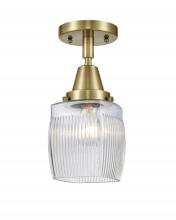 Innovations Lighting 447-1C-AB-G302-LED - Colton - 1 Light - 6 inch - Antique Brass - Semi-Flush Mount