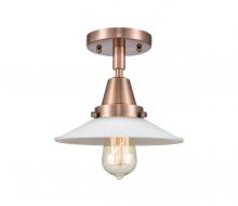 Innovations Lighting 447-1C-AC-G1-LED - Halophane - 1 Light - 9 inch - Antique Copper - Semi-Flush Mount