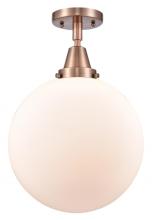 Innovations Lighting 447-1C-AC-G201-12-LED - Beacon - 1 Light - 12 inch - Antique Copper - Semi-Flush Mount