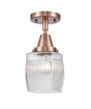 Innovations Lighting 447-1C-AC-G302-LED - Colton - 1 Light - 6 inch - Antique Copper - Semi-Flush Mount