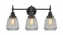 Innovations Lighting 447-3W-BK-G142-LED - Chatham - 3 Light - 24 inch - Matte Black - Bath Vanity Light