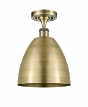 Innovations Lighting 516-1C-AB-MBD-9-AB-LED - Bristol - 1 Light - 9 inch - Antique Brass - Semi-Flush Mount