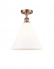 Innovations Lighting 516-1C-AC-GBC-121-LED - Berkshire - 1 Light - 12 inch - Antique Copper - Semi-Flush Mount