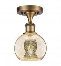 Innovations Lighting 516-1C-BB-G128-6 - Athens - 1 Light - 6 inch - Brushed Brass - Semi-Flush Mount