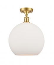 Innovations Lighting 516-1C-SG-G121-12-LED - Athens - 1 Light - 12 inch - Satin Gold - Semi-Flush Mount