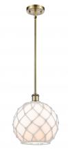 Innovations Lighting 516-1S-AB-G121-10RW - Farmhouse Rope - 1 Light - 10 inch - Antique Brass - Stem hung - Mini Pendant