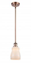 Innovations Lighting 516-1S-AC-G391-LED - Ellery - 1 Light - 5 inch - Antique Copper - Mini Pendant
