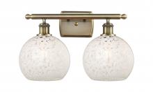 Innovations Lighting 516-2W-AB-G1216-8WM - White Mouchette - 2 Light - 18 inch - Antique Brass - Bath Vanity Light