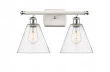 Innovations Lighting 516-2W-WPC-GBC-84 - Berkshire - 2 Light - 18 inch - White Polished Chrome - Bath Vanity Light