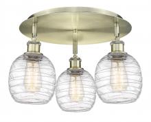 Innovations Lighting 516-3C-AB-G1013 - Belfast - 3 Light - 18 inch - Antique Brass - Semi-Flush Mount