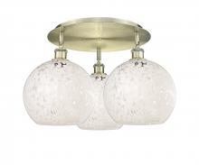 Innovations Lighting 516-3C-AB-G1216-10WM - White Mouchette - 3 Light - 22 inch - Antique Brass - Semi-Flush Mount