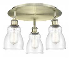 Innovations Lighting 516-3C-AB-G394 - Ellery - 3 Light - 17 inch - Antique Brass - Semi-Flush Mount