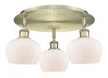 Innovations Lighting 516-3C-AB-G91 - Fenton - 3 Light - 18 inch - Antique Brass - Semi-Flush Mount