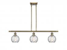 Innovations Lighting 516-3I-AB-G1215-6-LED - Athens Water Glass - 3 Light - 36 inch - Antique Brass - Stem hung - Island Light