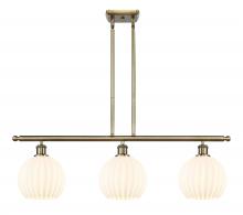 Innovations Lighting 516-3I-AB-G1217-8WV - White Venetian - 3 Light - 36 inch - Antique Brass - Stem Hung - Island Light