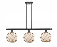 Innovations Lighting 516-3I-BK-G121-8RB-LED - Farmhouse Rope - 3 Light - 36 inch - Matte Black - Stem hung - Island Light