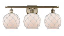 Innovations Lighting 516-3W-AB-G121-8RW - Farmhouse Rope - 3 Light - 28 inch - Antique Brass - Bath Vanity Light