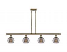 Innovations Lighting 516-4I-AB-G556-6SM - Rochester - 4 Light - 48 inch - Antique Brass - Stem hung - Island Light