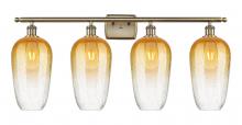 Innovations Lighting 516-4W-AB-G484-7AM - Brookhaven Flute - 4 Light - 37 inch - Antique Brass - Bath Vanity Light