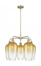 Innovations Lighting 516-5CR-AB-G484-7AM - Brookhaven Flute - 5 Light - 26 inch - Antique Brass - Stem hung - Chandelier