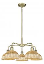 Innovations Lighting 516-5CR-AB-NBD2-9-NAT - Bristol Natural II - 5 Light - 28 inch - Antique Brass - Stem hung - Chandelier