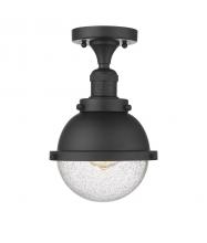 Innovations Lighting 517-1CH-BK-HFS-64-BK-LED - Hampden - 1 Light - 7 inch - Matte Black - Semi-Flush Mount