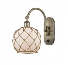 Innovations Lighting 518-1W-AB-G121-8RB-LED - Farmhouse Rope - 1 Light - 8 inch - Antique Brass - Adjustable Swing Arm