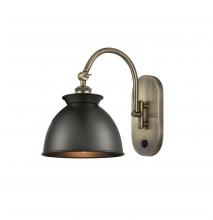 Innovations Lighting 518-1W-AB-M14-BK-LED - Adirondack - 1 Light - 8 inch - Antique Brass - Adjustable Swing Arm