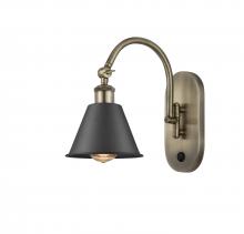Innovations Lighting 518-1W-AB-M8-BK-LED - Smithfield - 1 Light - 7 inch - Antique Brass - Adjustable Swing Arm