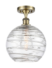 Innovations Lighting 616-1F-AB-G1213-10CL - Athens Deco Swirl - 1 Light - 10 inch - Antique Brass - Semi-Flush Mount