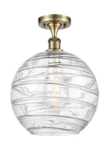 Innovations Lighting 616-1F-AB-G1213-12CL - Athens Deco Swirl - 1 Light - 12 inch - Antique Brass - Semi-Flush Mount