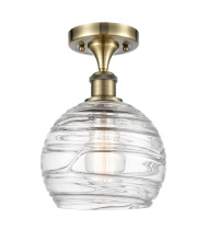 Innovations Lighting 616-1F-AB-G1213-8CL - Athens Deco Swirl - 1 Light - 8 inch - Antique Brass - Semi-Flush Mount