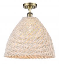 Innovations Lighting 616-1F-AB-NBD-16-NAT - Bristol Natural - 1 Light - 6 inch - Antique Brass - Semi-Flush Mount