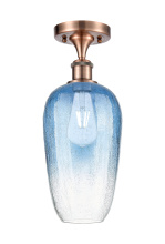 Innovations Lighting 616-1F-AC-G484-7SB - Brookhaven Flute - 1 Light - 7 inch - Antique Copper - Semi-Flush Mount