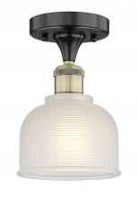 Innovations Lighting 616-1F-BAB-G411 - Dayton - 1 Light - 6 inch - Black Antique Brass - Semi-Flush Mount