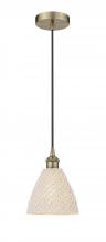 Innovations Lighting 616-1P-AB-NBD-75-NAT - Bristol Natural - 1 Light - 6 inch - Antique Brass - Cord hung - Mini Pendant
