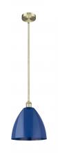 Innovations Lighting 616-1S-AB-MBD-12-BL-LED - Plymouth - 1 Light - 12 inch - Antique Brass - Stem hung - Mini Pendant