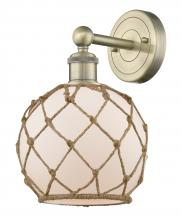Innovations Lighting 616-1W-AB-G121-8RB - Farmhouse Rope - 1 Light - 8 inch - Antique Brass - Sconce