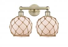 Innovations Lighting 616-2W-AB-G121-8RB - Farmhouse Rope - 2 Light - 17 inch - Antique Brass - Bath Vanity Light