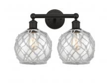 Innovations Lighting 616-2W-OB-G122-8RW - Farmhouse Rope - 2 Light - 17 inch - Oil Rubbed Bronze - Bath Vanity Light