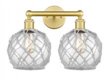 Innovations Lighting 616-2W-SG-G122-8RW - Farmhouse Rope - 2 Light - 17 inch - Satin Gold - Bath Vanity Light