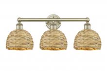 Innovations Lighting 616-3W-AB-RBD-8-NAT - Woven Rattan - 3 Light - 26 inch - Antique Brass - Bath Vanity Light