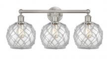 Innovations Lighting 616-3W-SN-G122-8RW - Farmhouse Rope - 3 Light - 26 inch - Brushed Satin Nickel - Bath Vanity Light