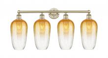 Innovations Lighting 616-4W-AB-G484-7AM - Brookhaven Flute - 4 Light - 34 inch - Antique Brass - Bath Vanity Light