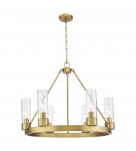 Innovations Lighting 617-6CR-BB-G617-8DE - Boreas - 6 Light - 29 inch - Brushed Brass - Chandelier
