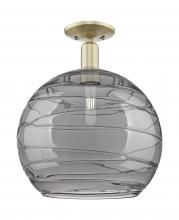 Innovations Lighting 716-1C-AB-G1213-14SM - Athens Deco Swirl - 1 Light - 14 inch - Antique Brass - Semi-Flush Mount