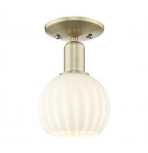 Innovations Lighting 716-1C-AB-G1217-6WV - White Venetian - 1 Light - 6 inch - Antique Brass - Semi-Flush Mount