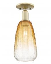 Innovations Lighting 716-1C-AB-G480-6AM - Brookhaven Almond - 1 Light - 6 inch - Antique Brass - Semi-Flush Mount